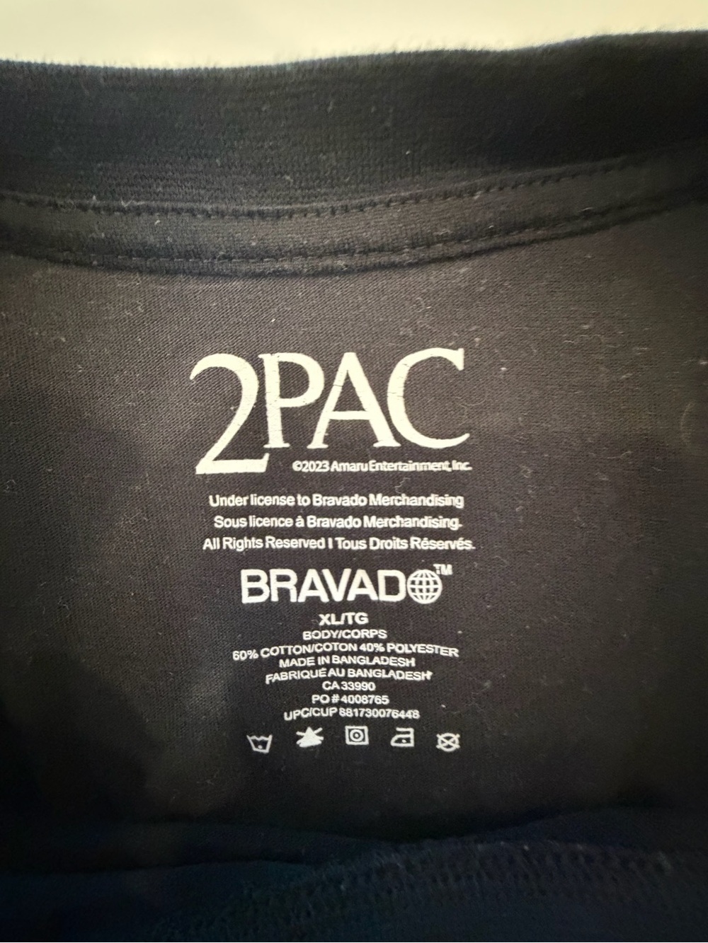 Bravado Black Tupac Graphic Tee - Black & White - Picture 3 of 3
